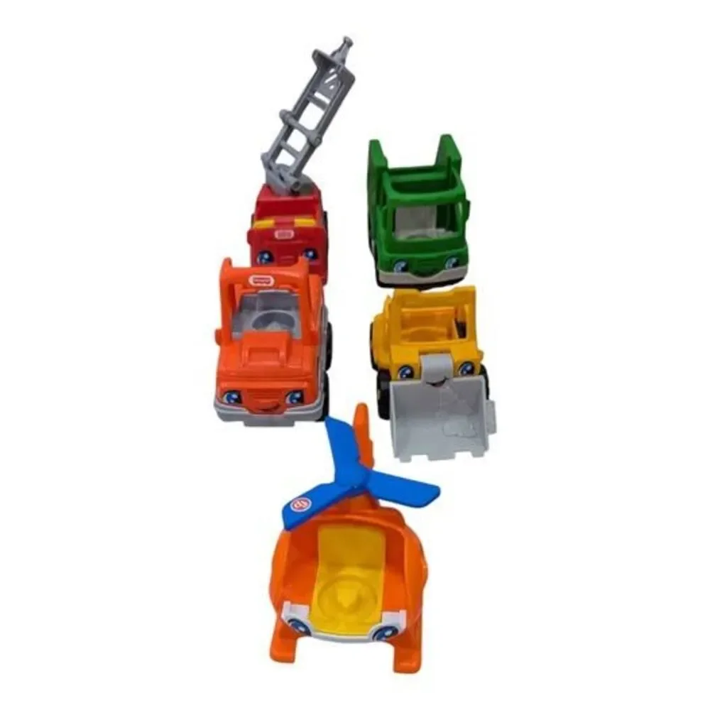 Little People Fisher Price vehicle garbage bulldozer helicopter firetruck pickup